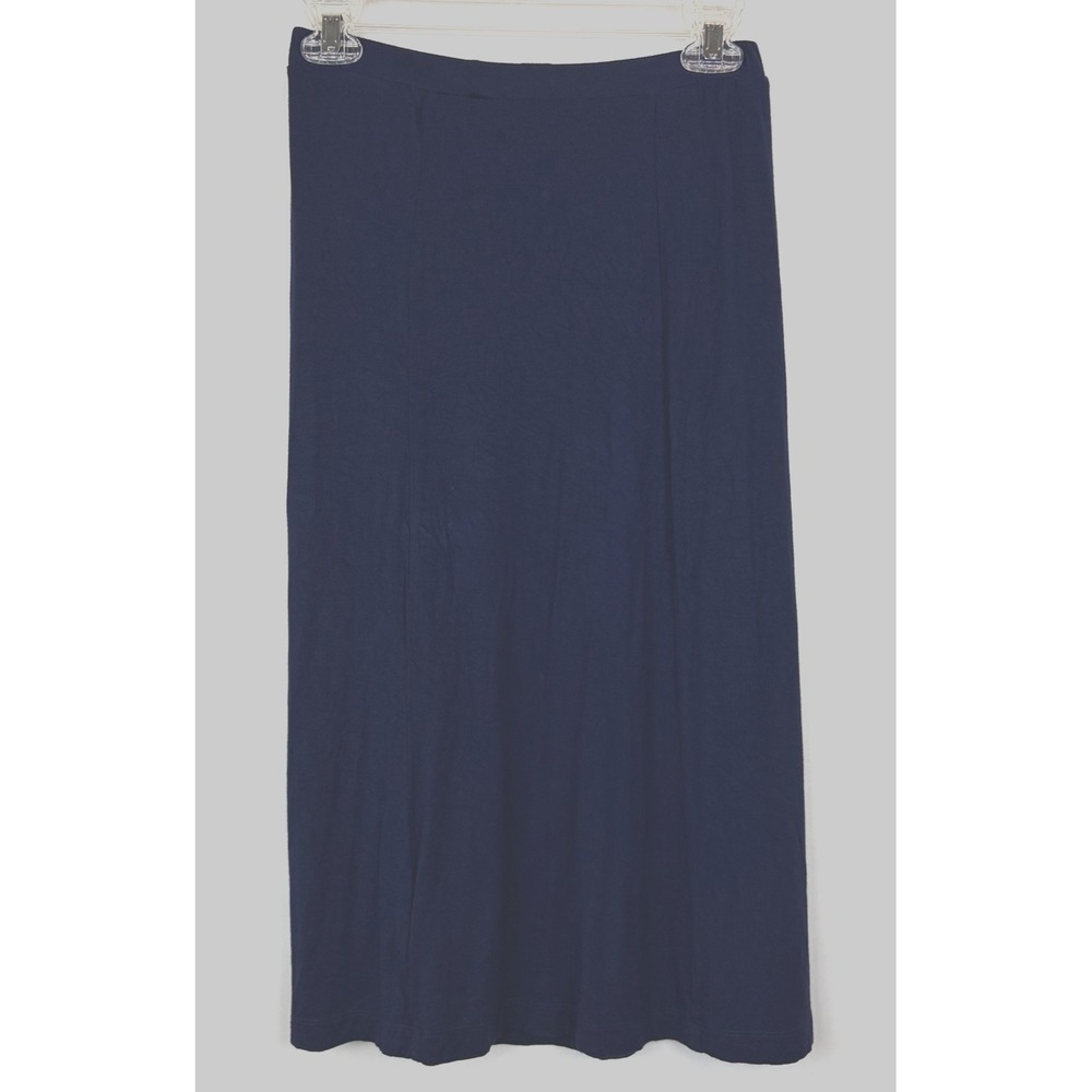 Anthropologie Maeve Knit Midi Skirt Womens XS Navy Blue Pencil Office Career - Picture 2 of 8